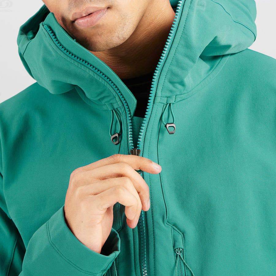 Green Salomon OUTPEAK SOFTSHELL Men's Softshell Jackets | US-O1712