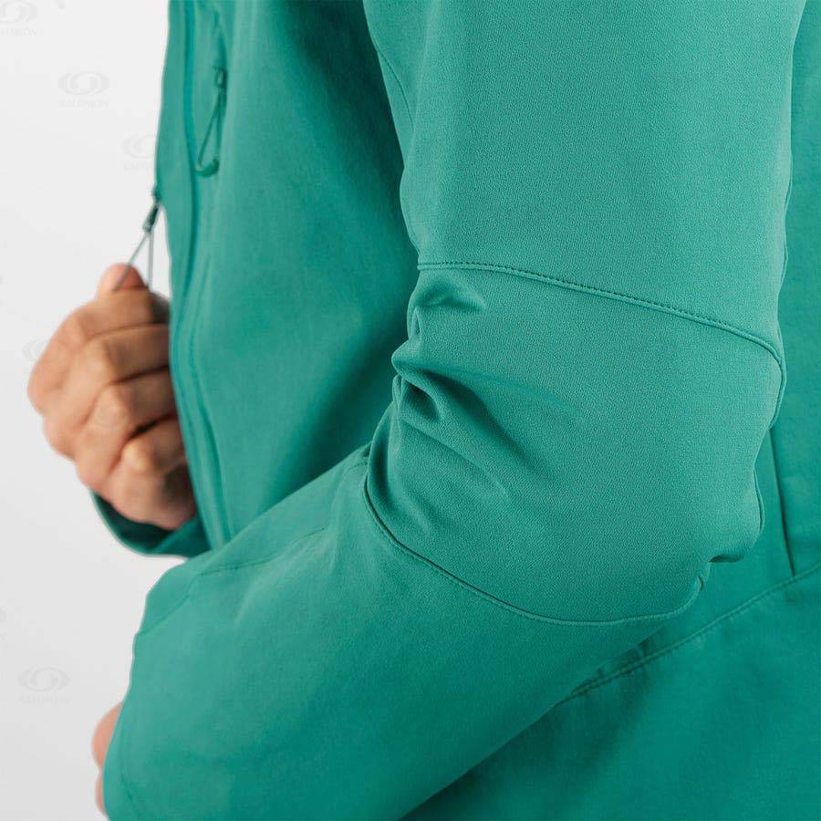 Green Salomon OUTPEAK SOFTSHELL Men's Softshell Jackets | US-O1712