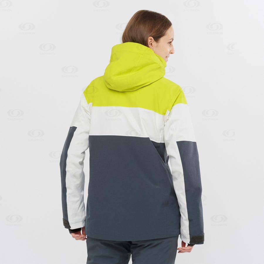 Green Salomon SLALOM Women's Ski Jackets | US-M2378