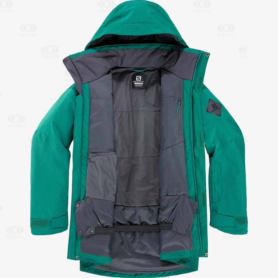 Green Salomon STANCE CARGO Men's Ski Jackets | US-S1716