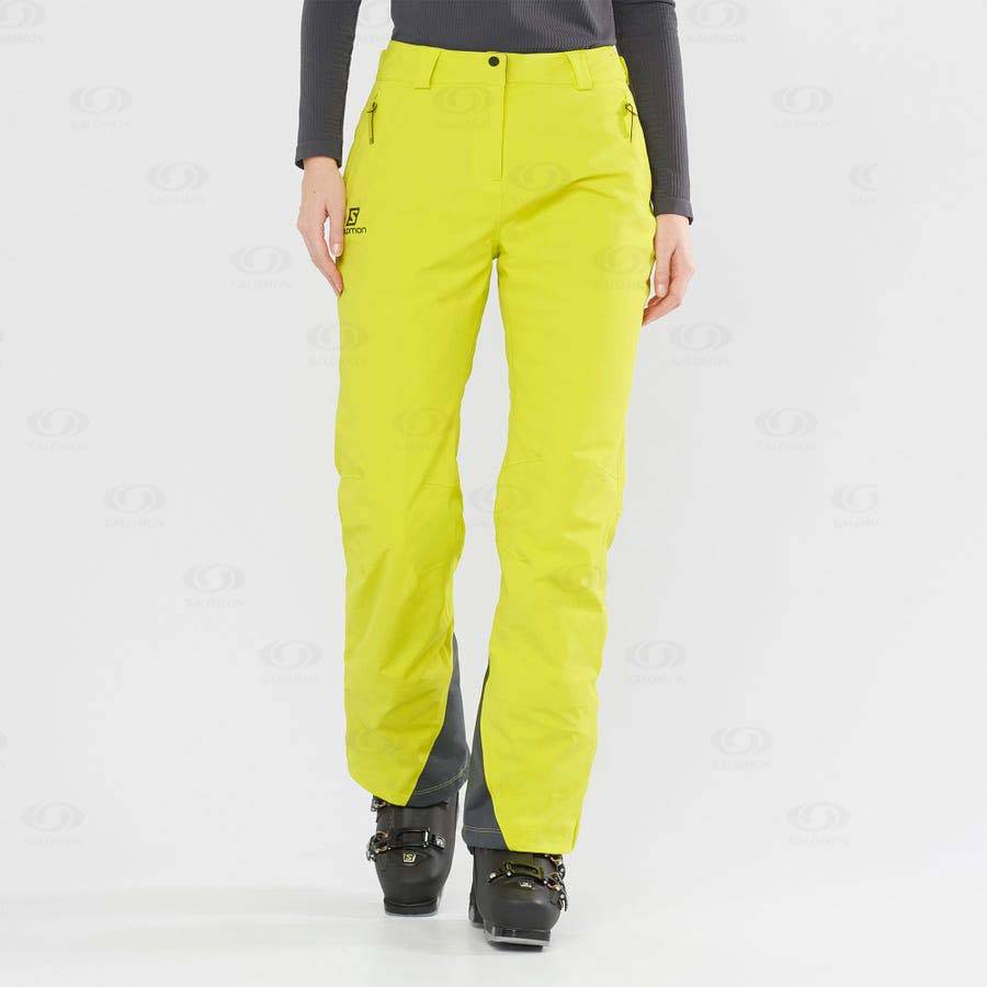 Green Salomon THE BRILLIANT Women's Ski Pants | US-M1923