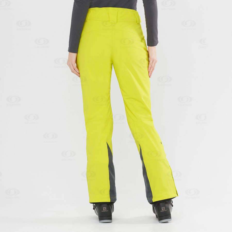 Green Salomon THE BRILLIANT Women's Ski Pants | US-M1923