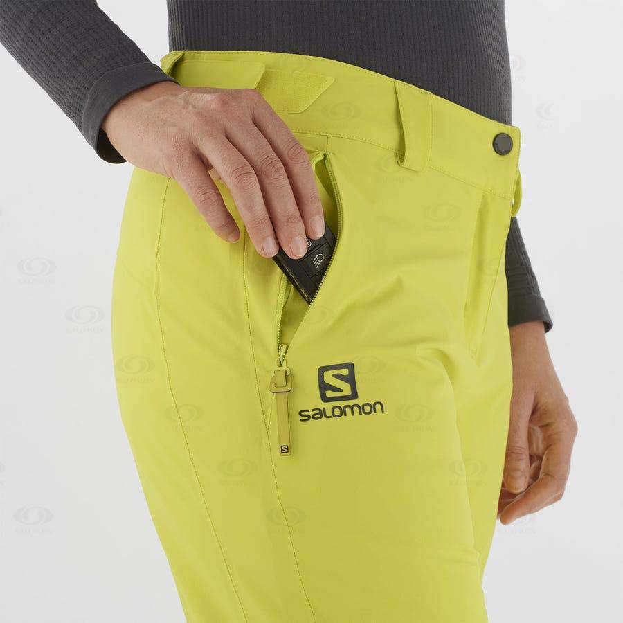 Green Salomon THE BRILLIANT Women's Ski Pants | US-M1923