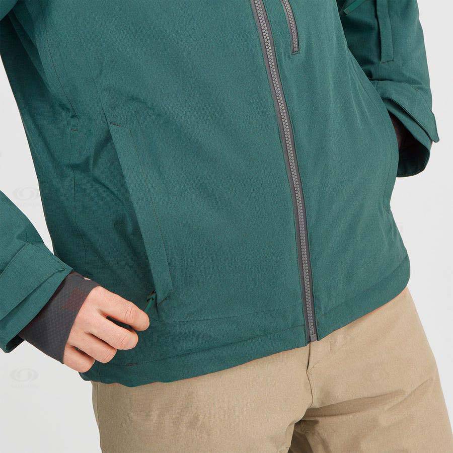 Green Salomon UNTRACKED Men's Ski Jackets | US-A1759