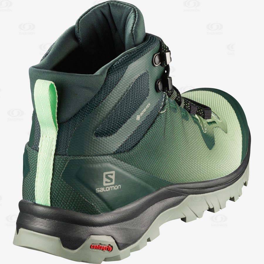 Green Salomon VAYA MID GORE-TEX Women's Hiking Shoes | US-W1690