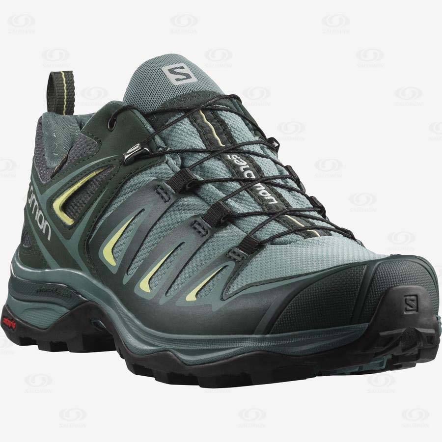 Green Salomon X ULTRA 3 GORE-TEX Women's Waterproof Shoes | US-M2161