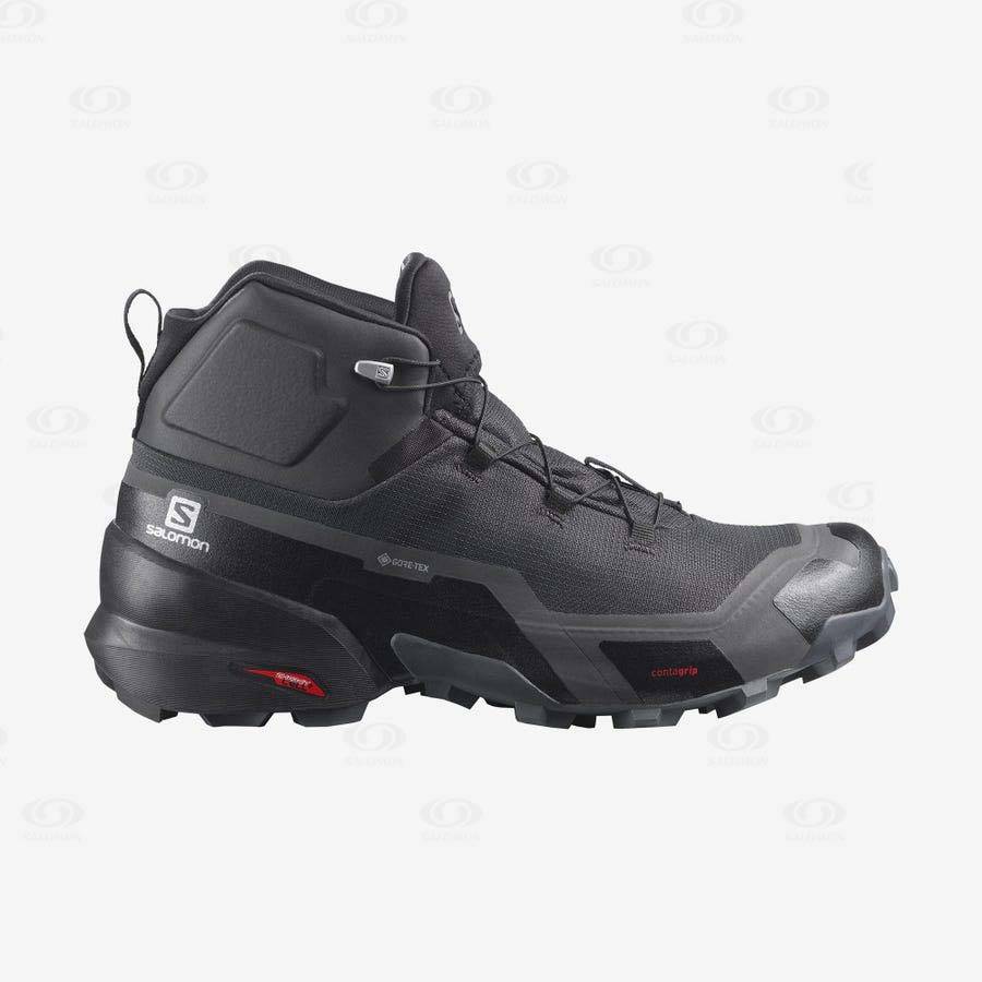 Grey / Black Salomon CROSS HIKE MID GORE-TEX Men\'s Waterproof Shoes | US-O1271