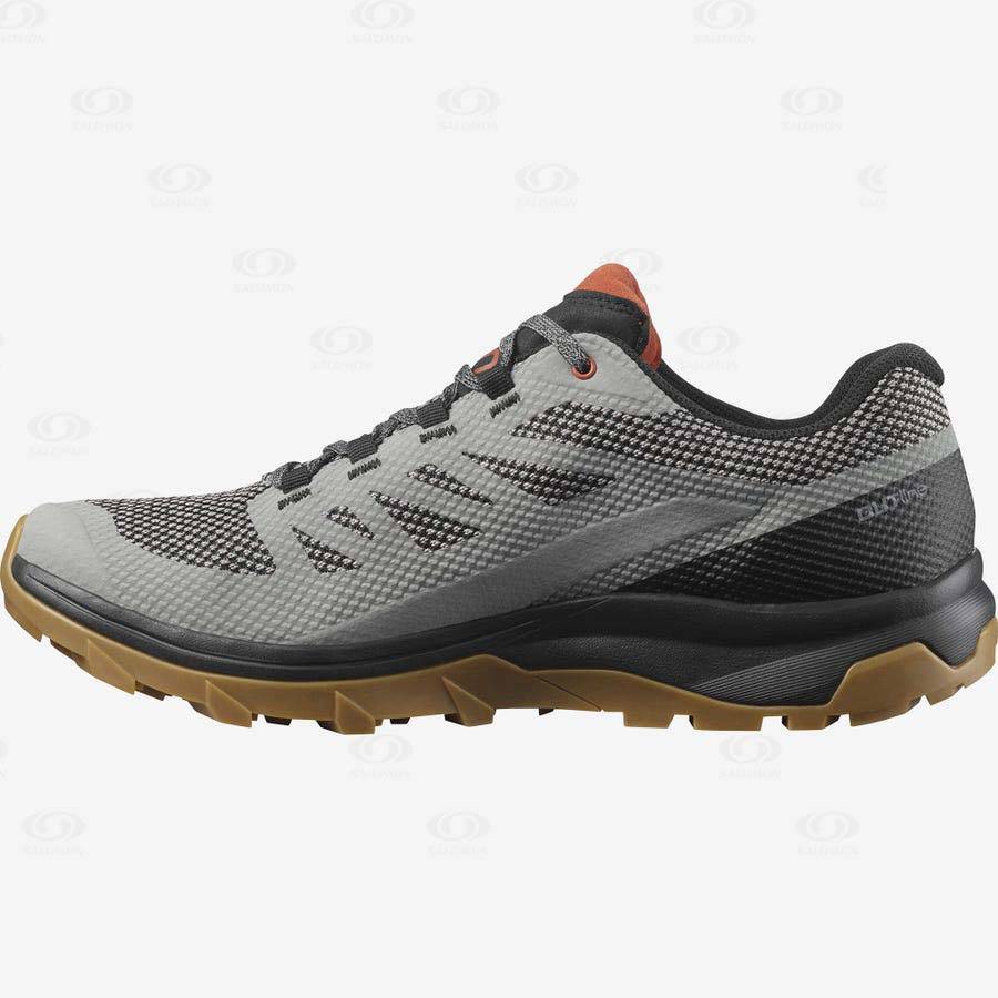 Grey / Black Salomon OUTLINE GORE-TEX Men's Hiking Shoes | US-S1296