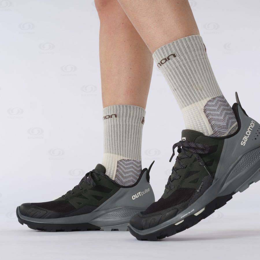 Grey / Black Salomon OUTPULSE GORE-TEX Women's Waterproof Shoes | US-O1936