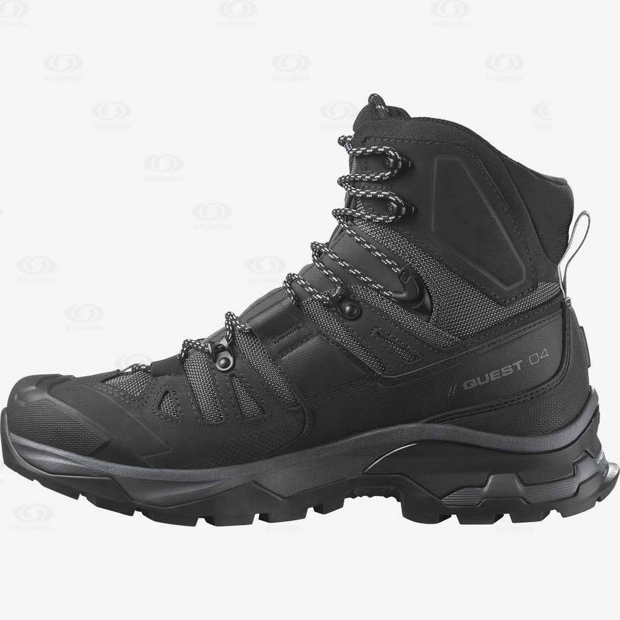 Grey / Black Salomon QUEST 4 GORE-TEX Men's Hiking Shoes | US-A1227