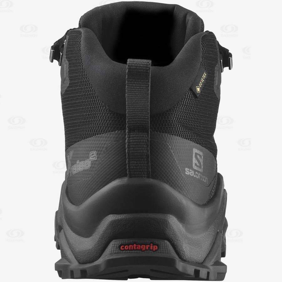 Grey / Black Salomon X RAISE 2 MID GORE-TEX Men's Hiking Shoes | US-S1499