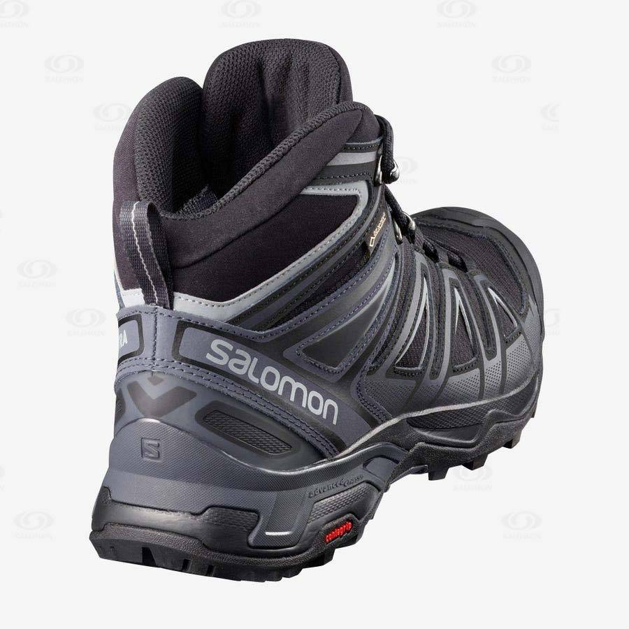 Grey / Black Salomon X ULTRA 3 WIDE MID GORE-TEX Men's Hiking Shoes | US-A1633