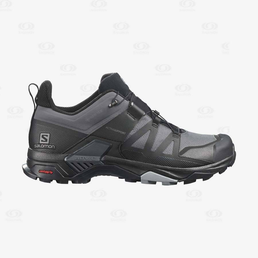 Grey / Black Salomon X ULTRA 4 GORE-TEX Men\'s Waterproof Shoes | US-L1172