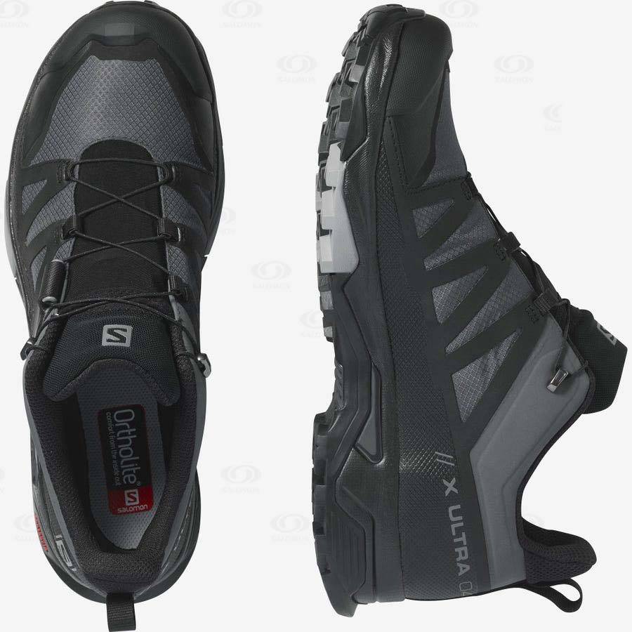 Grey / Black Salomon X ULTRA 4 GORE-TEX Men's Hiking Shoes | US-O1686