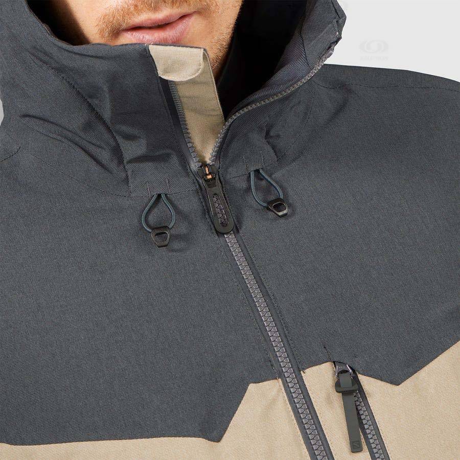 Grey / Brown Salomon UNTRACKED Men's Ski Jackets | US-O1635