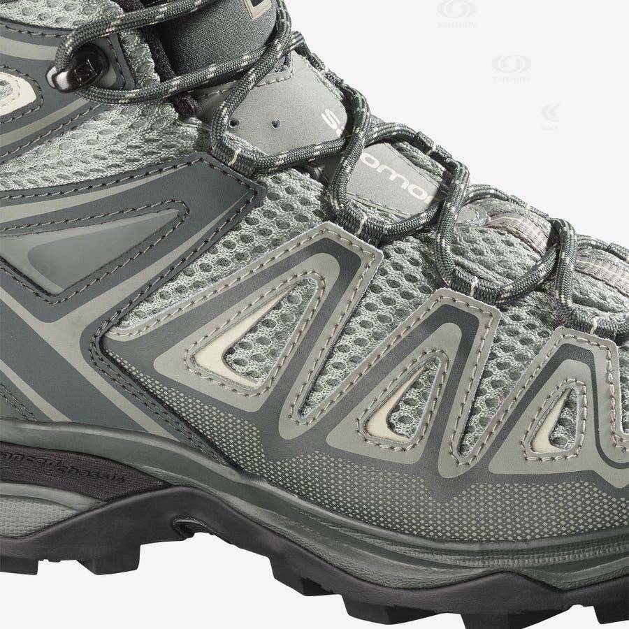 Grey / Brown Salomon X ULTRA MID 3 AERO Women's Hiking Shoes | US-S1520