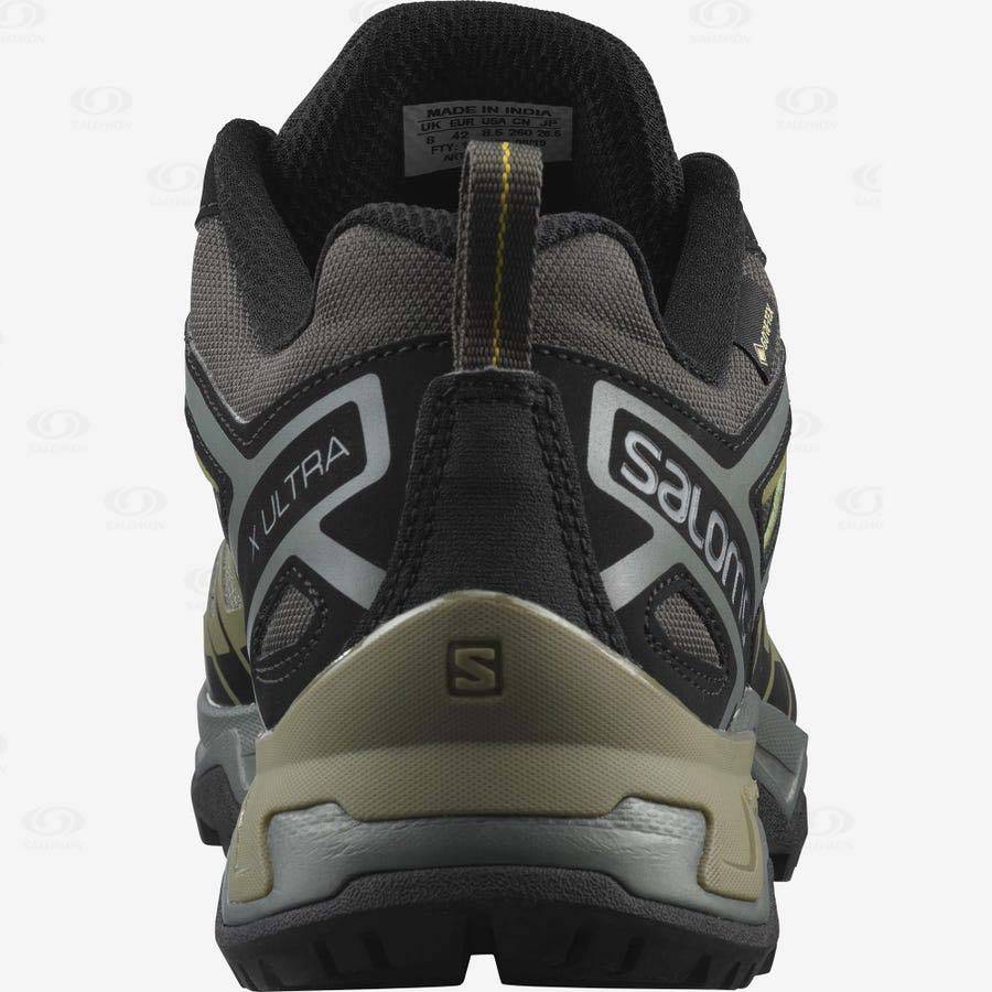 Grey / Green Salomon X ULTRA 3 GORE-TEX Men's Hiking Shoes | US-L1970