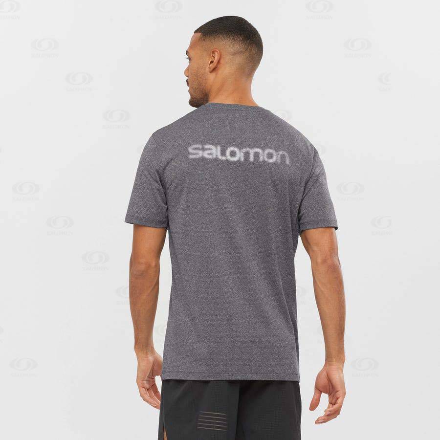 Grey Salomon AGILE TRAINING Men's T Shirts | US-A1290