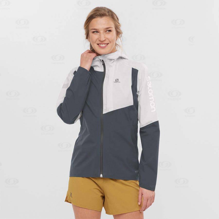 Grey Salomon BONATTI TRAIL Women's Waterproof Jackets | US-wM2294