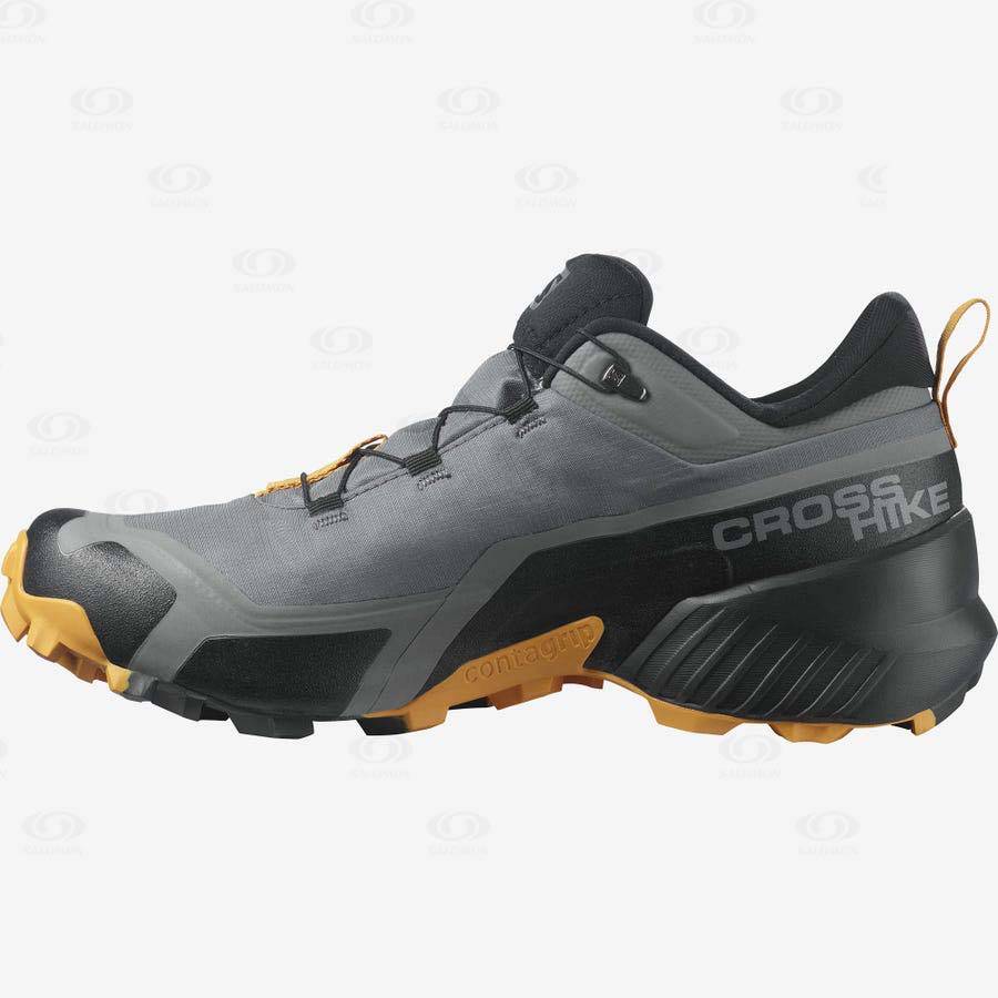 Grey Salomon CROSS HIKE GORE-TEX Men's Hiking Shoes | US-O1469