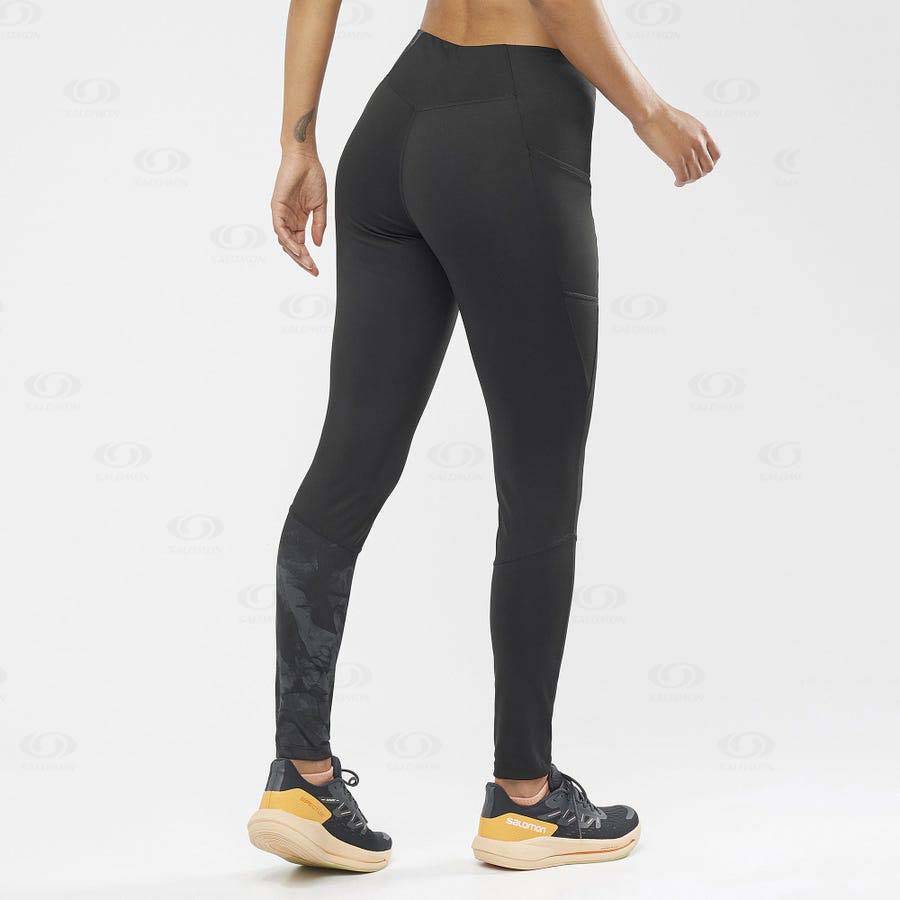 Grey Salomon CROSS RUN 28'' Women's Running Tights | US-W3650