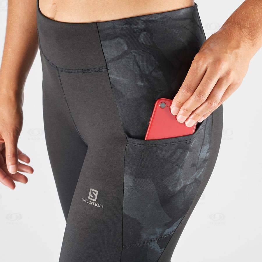 Grey Salomon CROSS RUN 28'' Women's Running Tights | US-W3650