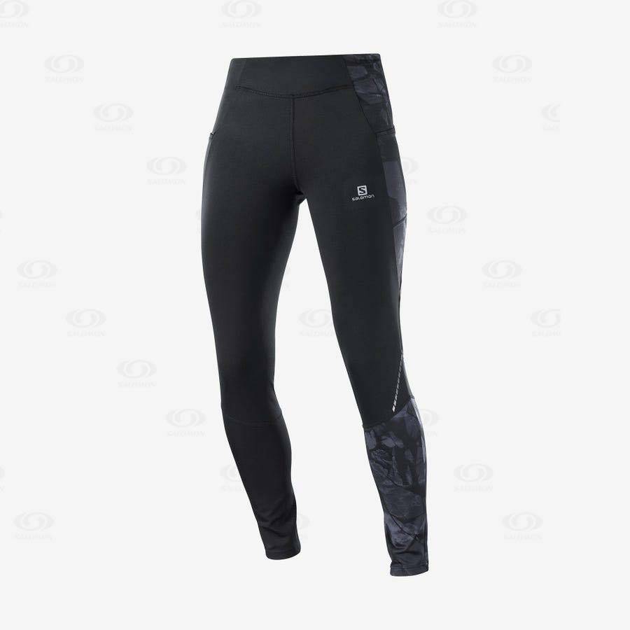 Grey Salomon CROSS RUN 28\'\' Women\'s Running Tights | US-W3650