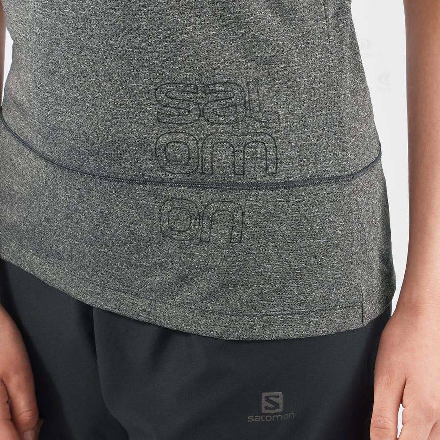 Grey Salomon CROSS RUN GRAPHIC Women's T Shirts | US-S2234