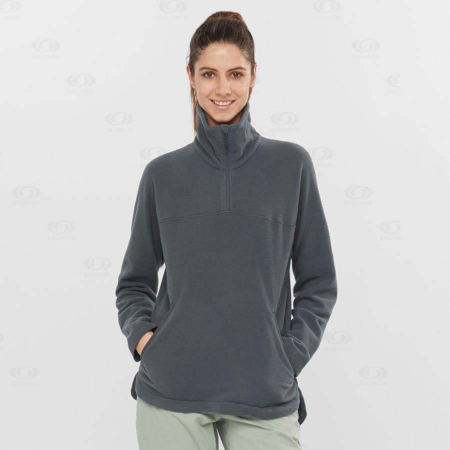 Grey Salomon ESSENTIAL COSY FLEECE Women's Hoodie | US-M1111