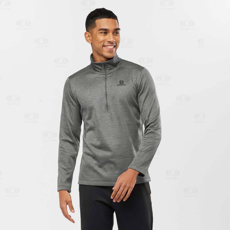 Grey Salomon ESSENTIAL LIGHTWARM SEAMLESS Men's Hoodie | US-N1106