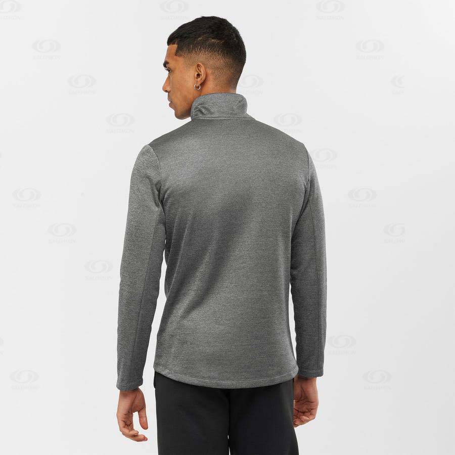 Grey Salomon ESSENTIAL LIGHTWARM SEAMLESS Men's Hoodie | US-N1106