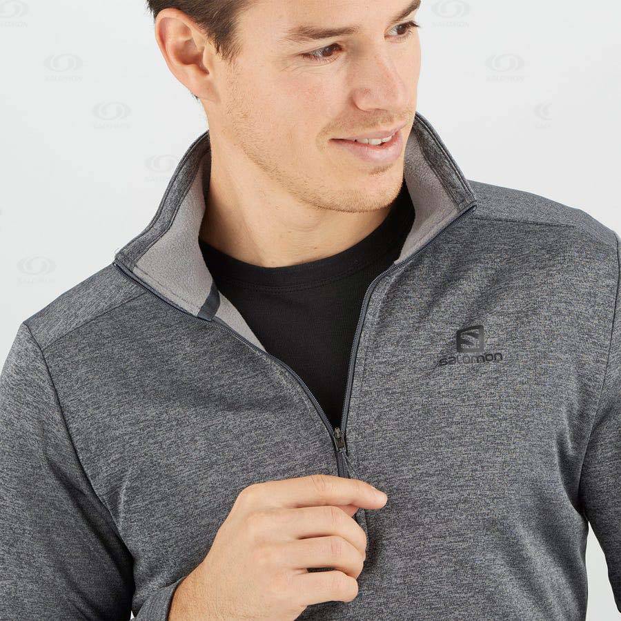 Grey Salomon ESSENTIAL LIGHTWARM SEAMLESS Men's Hoodie | US-N1106