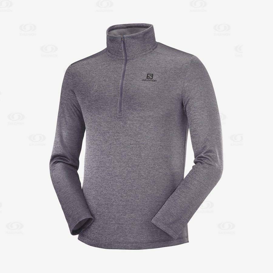 Grey Salomon ESSENTIAL LIGHTWARM SEAMLESS Men\'s Hoodie | US-N1106