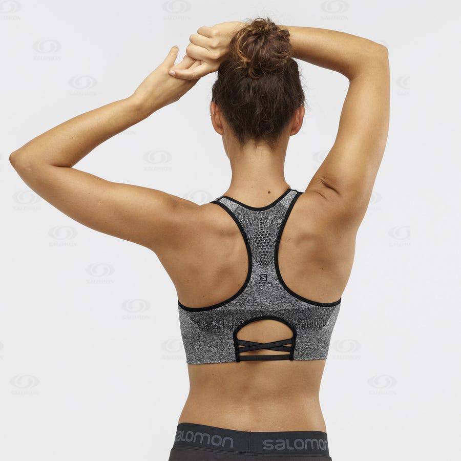 Grey Salomon ESSENTIAL MOVE ON SEAMLESS Women's Sports Bras | US-S1079