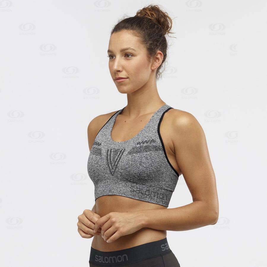 Grey Salomon ESSENTIAL MOVE ON SEAMLESS Women's Sports Bras | US-S1079