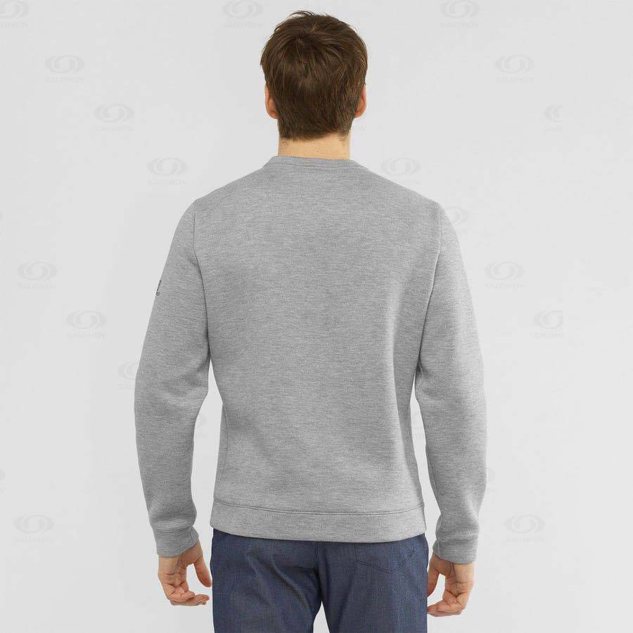 Grey Salomon ESSENTIAL WARM Men's Hoodie | US-N2324