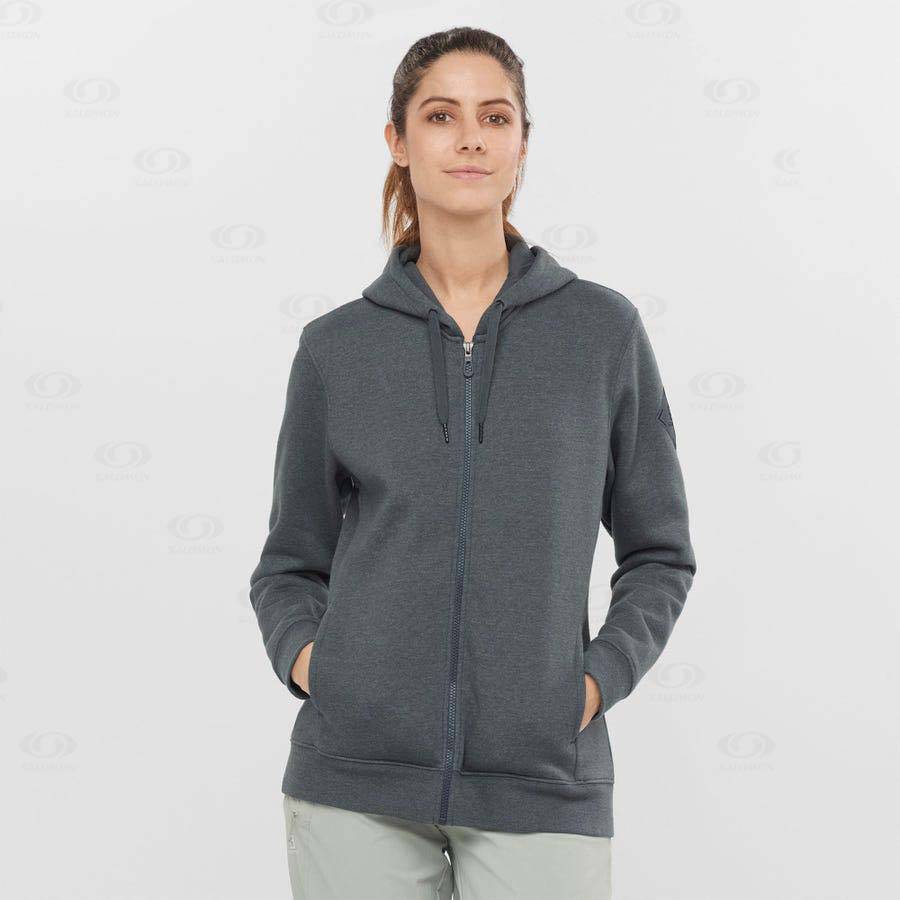 Grey Salomon ESSENTIAL WARM SALOMON Women's Hoodie | US-O1411