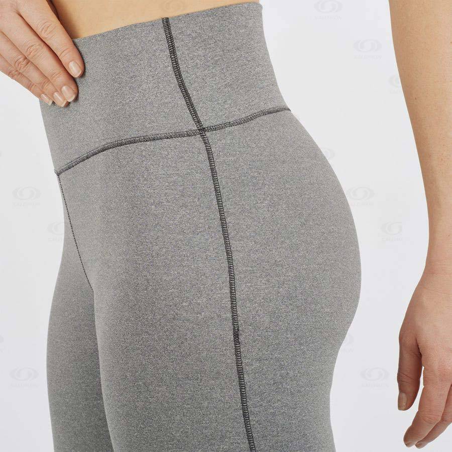 Grey Salomon ESSENTIAL WARM Women's Running Tights | US-S1394