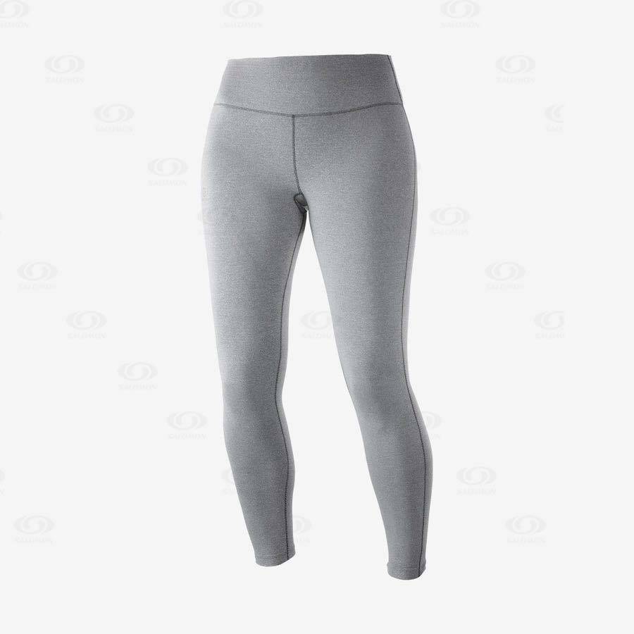 Grey Salomon ESSENTIAL WARM Women\'s Running Tights | US-S1394