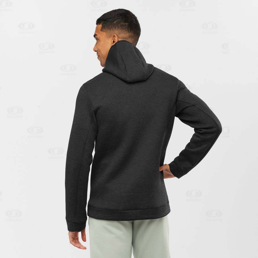 Grey Salomon ESSENTIAL XWARM HYBRID Men's Hoodie | US-S2129