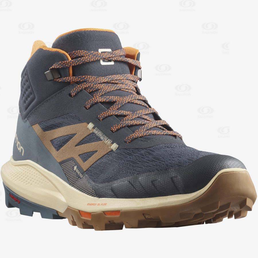 Grey Salomon OUTPULSE MID GORE-TEX Men's Hiking Shoes | US-O2573