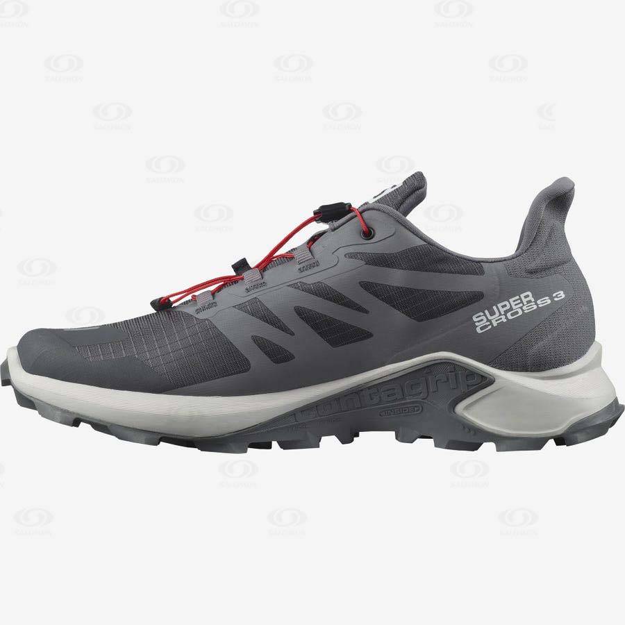 Grey Salomon SUPERCROSS 3 Men's Trail Running Shoes | US-O2316