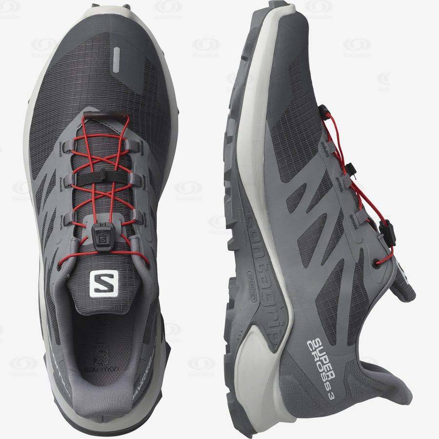 Grey Salomon SUPERCROSS 3 Men's Trail Running Shoes | US-O2316