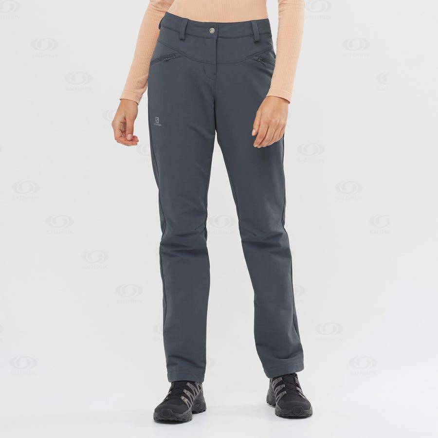 Grey Salomon WAYFARER STRAIGHT WARM Women's Pants | US-O1677