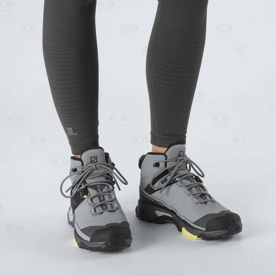 Grey Salomon X ULTRA 4 MID WINTER THINSULATE™ CLIMASALOMON™ Women's Waterproof Boots | US-A2361