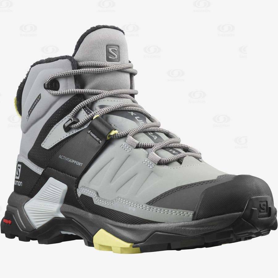 Grey Salomon X ULTRA 4 MID WINTER THINSULATE™ CLIMASALOMON™ Women's Waterproof Boots | US-A2361