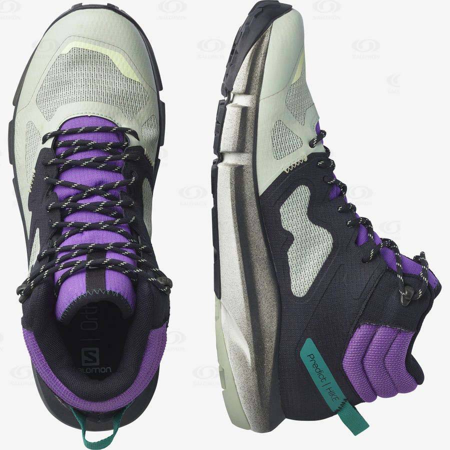 Mint / Purple Salomon PREDICT HIKE MID GORE-TEX Men's Hiking Shoes | US-O2155