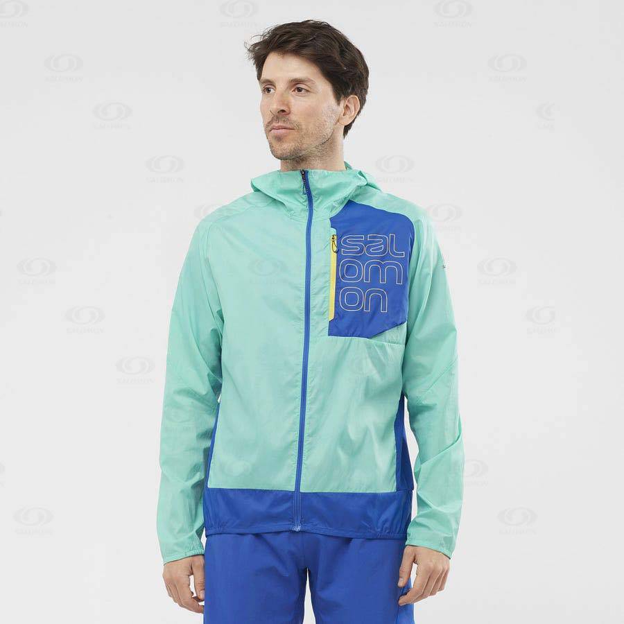 Mint Salomon BONATTI CROSS WIND Men's Windbreakers Jacket | US-N2429