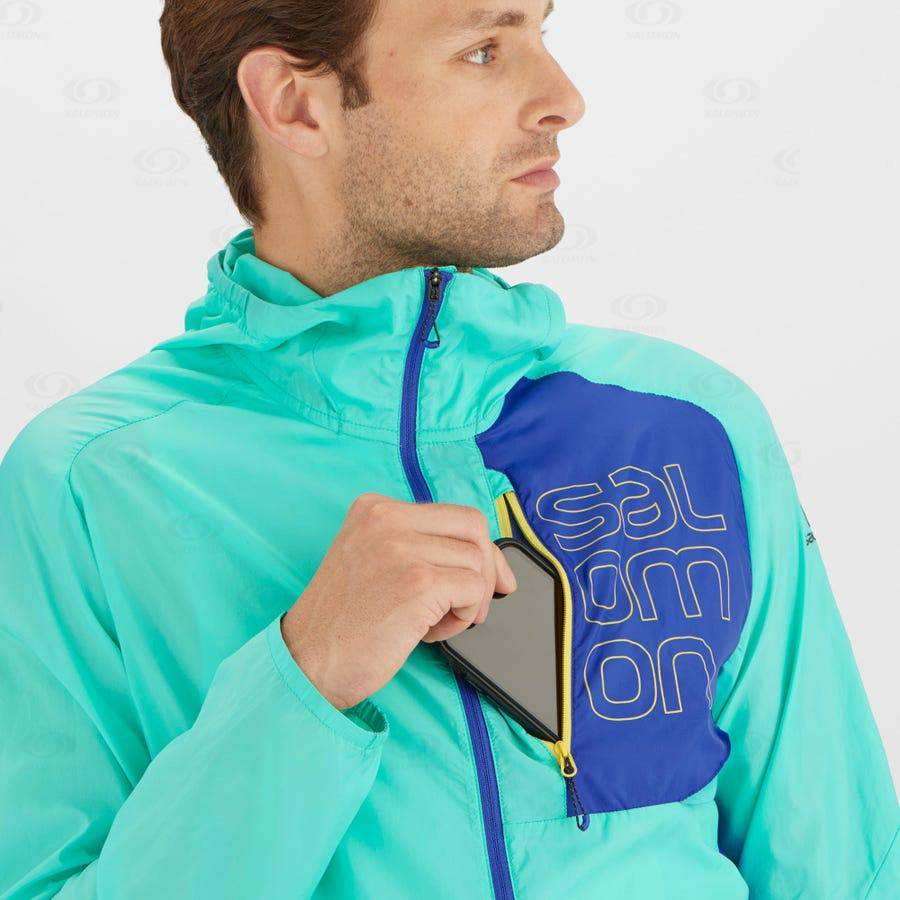 Mint Salomon BONATTI CROSS WIND Men's Windbreakers Jacket | US-N2429