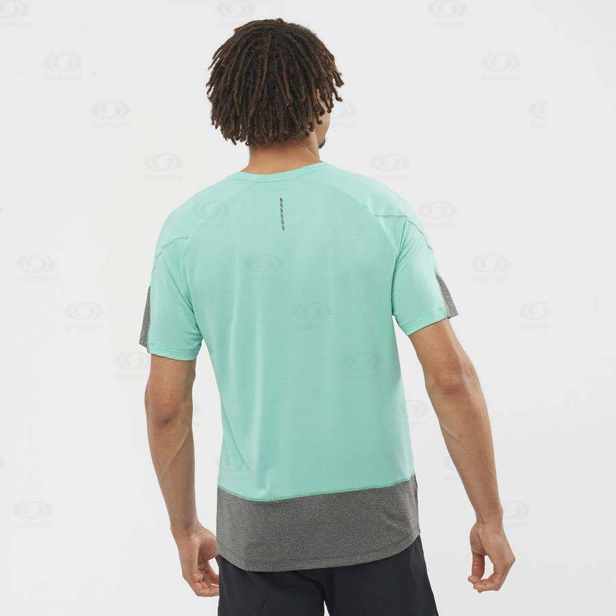 Mint Salomon CROSS RUN Men's T Shirts | US-L1109